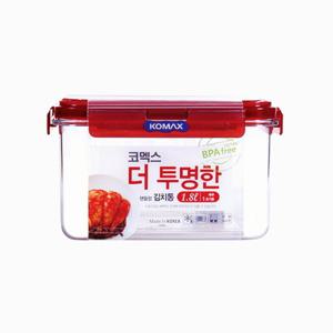제이오마켓 더 투명한 김치통 정사각 1.8L 핸들