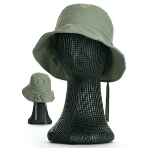 샵앤) 여성 국산 등산용 안감 메쉬 무지 리본 끈 벙거지 모자 KM-WH-0821-카키