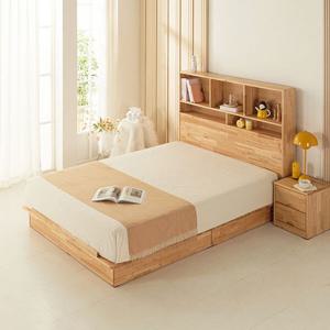 착불 큐엔 참죽원목 책장형헤드 평상형 침대프레임S