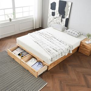 착불 네스트 참죽원목 무헤드 후면 서랍형 침대프레임S