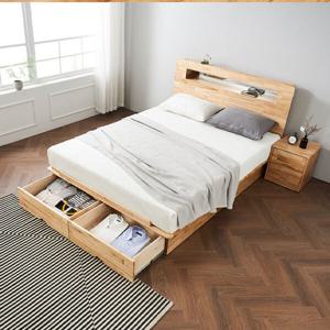 착불 캘리 참죽원목 후면 서랍형 LED조명 침대프레임Q
