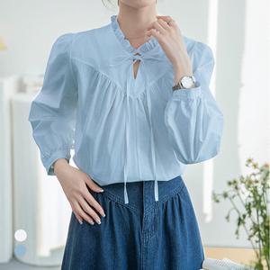 [카라]KARRA 프릴브이넥리본블라우스_A5S0593