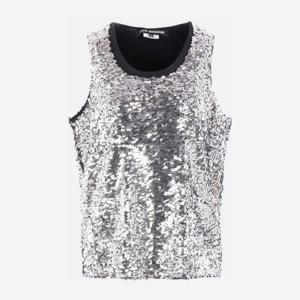 준야와타나베 실버 시퀸 샤이니 레귤러 핏 탑 JOT009S25 1SILVE