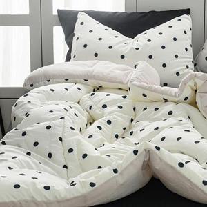 해피니 도트 세미마이크로 차렵이불 베개커버 세트 SS (베이지)