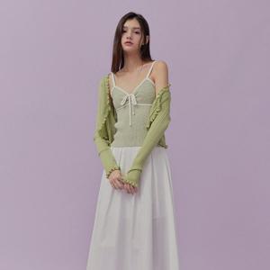 [트위]지센 배색 리본 슬리브리스 TNCDFTN003