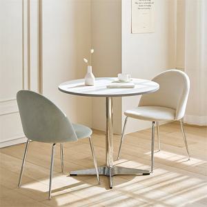 룸앤홈 신규컬러 출시  그레네 벨벳 크롬 인테리어 식탁의자