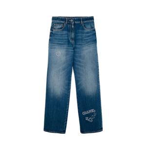 [엘러브] 샤넬 24B 하트 자수 데님 팬츠 36 블루 5ET0686