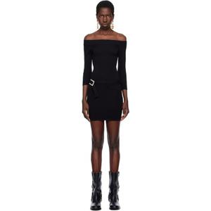 25 FW Frankies Bikinis 여성 블랙 Bella Hadid 살룬 니트 미니 드레스 252090F052002