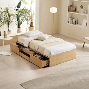 앤디 무헤드 4단서랍 멀티수납형 침대 프레임 SS슈퍼싱글 [착불]