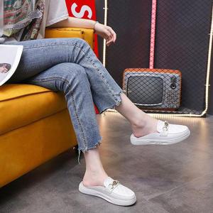 여성 체인 플랫 레더 뮬 블로퍼 3컬러 (230~250mm)