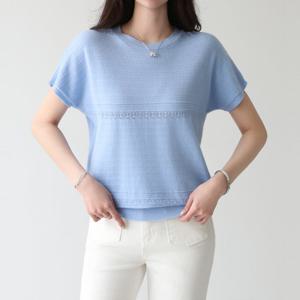 [피핀] 112139 비스코스 레이스 반팔 니트