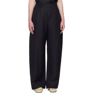 25 FW 스튜디오니콜슨 여성 네이비 마이어스 리넨 슬랙스 251608F087019