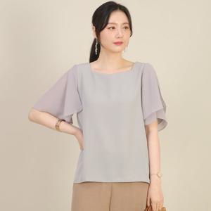 애비뉴투지 엄마옷 날개 쉬폰 소매 여름 반팔 정장 블라우스 B05541