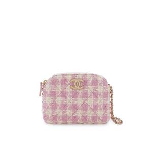 [엘러브] 새상품 샤넬 VIP기프트 하프문 트위드 미니백 에크루/핑크 샴페인골드 5ET0716