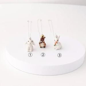 토끼 목걸이 은목걸이 도자기팬던트 다람쥐 미니어쳐