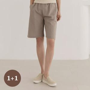[바네사빈] [1and1]린넨 밴딩 5부 반바지 v01114
