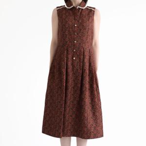 [비꼴리끄(여성)]프린트 둥근카라 민소매 원피스 B252WO1080