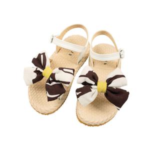 [빈HU] BX26AF01BN 브라운 패턴 리본 여아 샌들