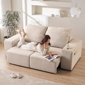 삼익가구 플러셔 3인용 쿠션형 구스 모션 슬라이드 확장형 리클라이너 소파