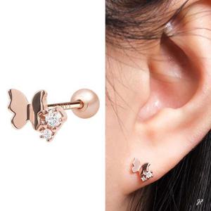 14K 골드필드 핀 나비 큐빅 피어싱