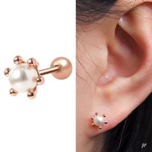 14K 골드필드 핀 진주 볼 피어싱