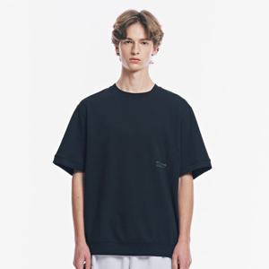 [스케쳐스 어패럴] 남성 더블 니트 반팔 맨투맨 티셔츠_SL3MTCFM022