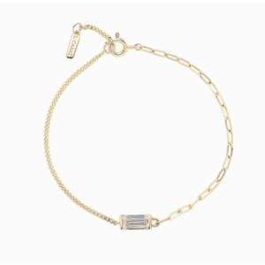 [로이드] 모던브리티시 바게트컷 언발체인 14k 팔찌 LWB21074G