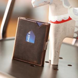 [마션틴트(잡화)][익센트리] 남녀공용 가죽지갑  EX018 Nubuck Brown (카드6장/지폐수납)