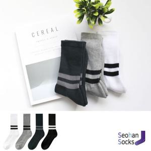 에어워크 두줄 장목 남자 스포츠 양말 2족