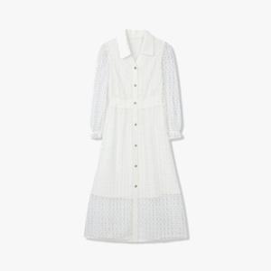 [지컷]레이스 디테일 롱슬리브 원피스 (7214337101)