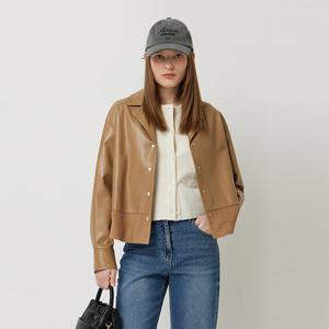 [시슬리] 스웨이드 배색 양가죽 셔츠형 자켓_SALE01511CA