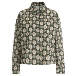 샵앤) 여성 카라넥 꽃무늬 패턴 나염 간절기 얇은 블라우스 셔츠 SUP-WSH-12172-연두-z