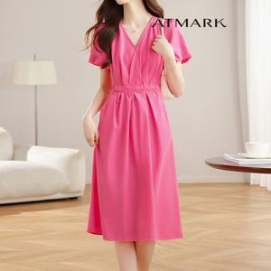 ATMARK 비비드핀턱스트랩원피스_AA53OP015G