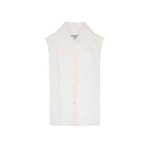 [엘러브] 새상품 샤넬 25C 슬리브리스 셔츠 34 화이트 5ET0711