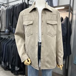 [바쏘옴므]포켓 스티치 스웨이드 셔켓 WSY5GU35_DG