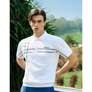 헤지스 골프 25SS 선물추천블루 남성 체크 블루종 반팔 카라 티셔츠 HUTS5B355B3