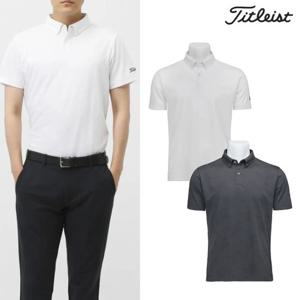 타이틀리스트 남성 자가드 버튼 반팔티셔츠 TMPMS101J