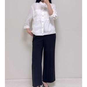 [꼼빠니아]봄여름 차이나카라 7부소매 블라우스셔츠AFU4WGJ100WH