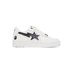 BAPE 스니커즈 오프 화이트   블랙 베이프 스타 아이콘 스니커즈 251546F128014
