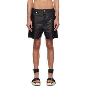 릭오웬스 반바지 블랙 할리우드 게스 가죽 쇼츠 251232M193004