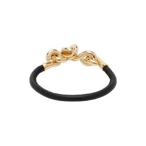 보테가베네타 팔찌 블랙 루프 가죽 브레이슬릿 241798F020001