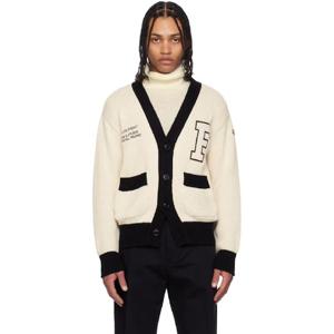 몽클레어 가디건 몽클레어 프라그먼트 히로시 후지와라 오프 화이트 자수 코튼 가디건 251171M200000