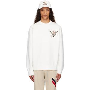 몽클레어 스웨트셔츠 화이트 아플리케 스웨터 242111M204022