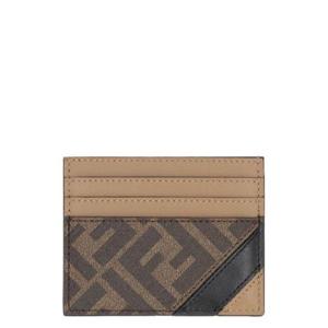 펜디 FF 패브릭 인서트 레더 카드지갑 750599