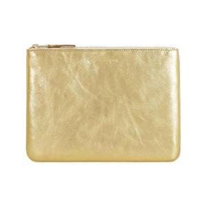 꼼데가르송 골드 로고 레더 클러치 356220