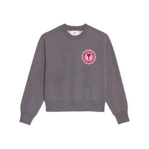 AMI Paris 로고 패치 오가닉 코튼 스웨트셔츠 USW011739