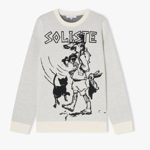 리버클래시 25S/S 아이보리 SOLISTE 아트웍 자카드 라운드넥 니트 LLS51521