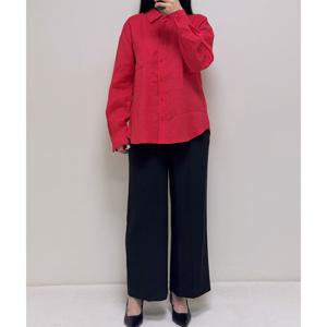 [꼼빠니아]여성 25SS 마100 카라넥 레드 기본 셔츠 AFU4WRC130RE