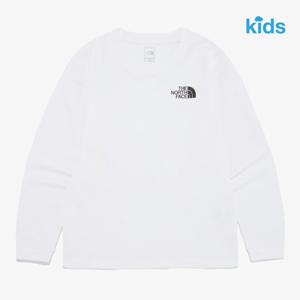 노스페이스키즈 긴팔 NT7TR02T 화이트 고 투 라운드티