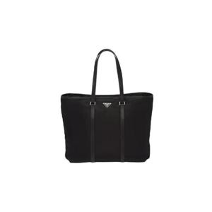 프라다 리나일론 앤 사피아노 레더 토트백 블랙 2VG112-2DMH-F0002